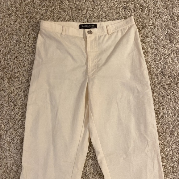 Ralph Lauren black label cream velvet pants size 6 - Picture 2 of 5